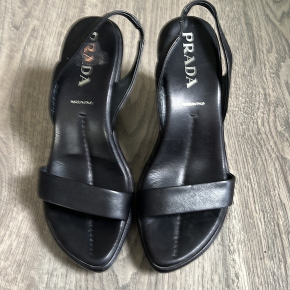 Prada Slingback Wedge Sandals - Picture 2 of 8